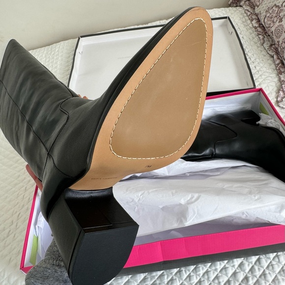 Vince Camuto Evronna Block Heel Boots. New in box, never worn. Black leather. - Picture 4 of 8